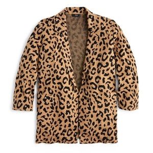 Jcrew Sophie Open Front Sweater Blazer in Leopard